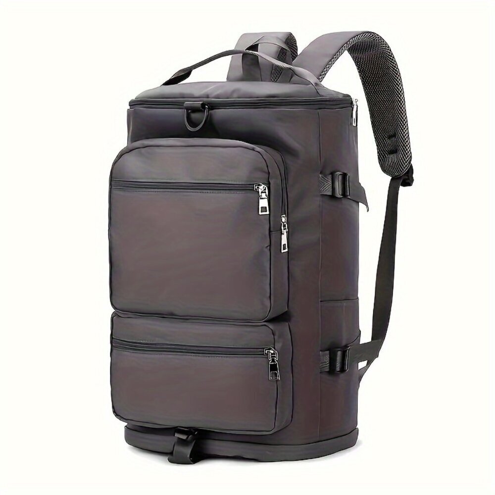 Gray Multifunctional Travel Duffle Backpack Shoe Compartment Carry-On Bag